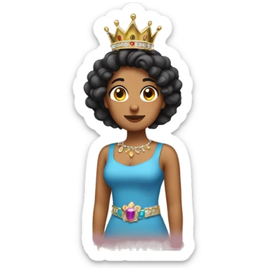 Latina baddie with crown on  sticker