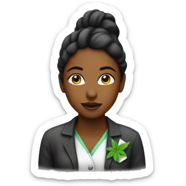 Girl working in a dispensary sticker