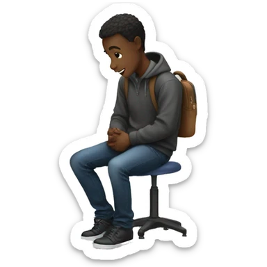 students sitting on desks and chatting sticker