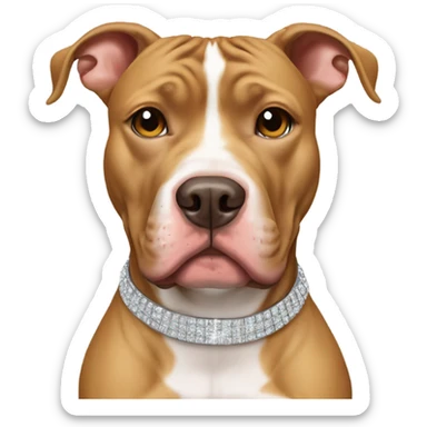 light brown pitbull bully with bling sticker