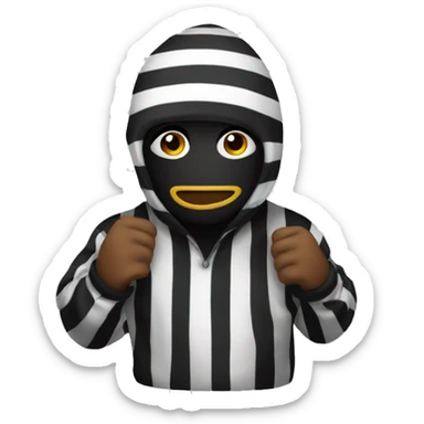 robber emoji with striped jumper sticker