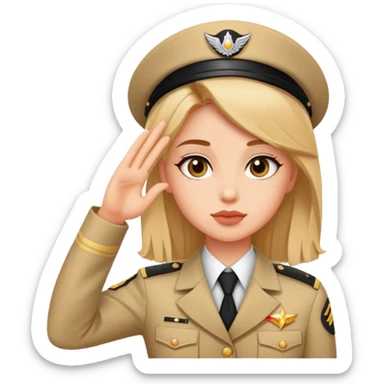 Girl saluting with sass sticker