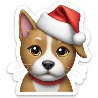 Christmas cat and dog sticker