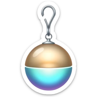 Glowing sphere with subtle masculine style essence, minimalist hanger element integrated, clean lines with soft aura waves sticker