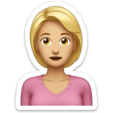 upset blonde mom sticker