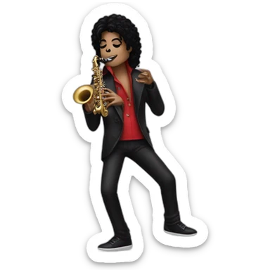 michael jackson thriller holding a saxophone sticker
