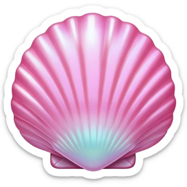 pink shell with pearlescent sheen sticker