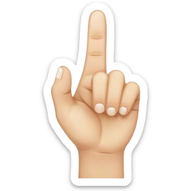 thumb, index and middle finger up on the same hand posed almost like a peace emoji sticker