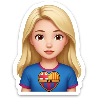 Girl with barcelona logo heart sticker