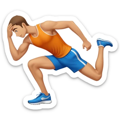 male runner hamstring stretch sticker