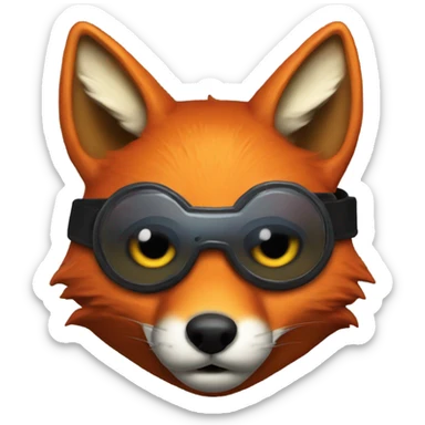 A red fox with an eyepatch animatronic  sticker