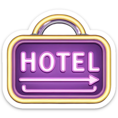 Mauve retro hotel sign sticker