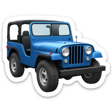 Cj-6 jeep blue sticker