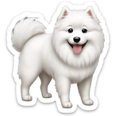 Puppy samoyed and adult samoyed  sticker