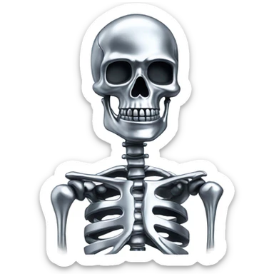 skeleton made out of chrome sticker