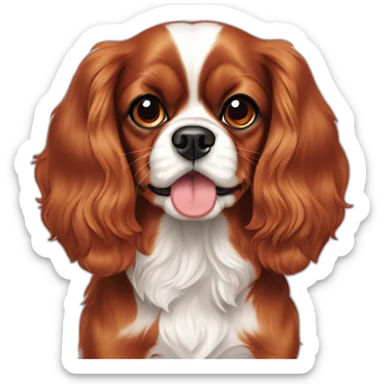 Cavalier King Charles ruby marron chien sticker
