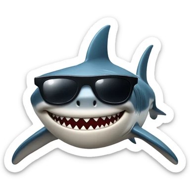 Shark with sunglasses sticker