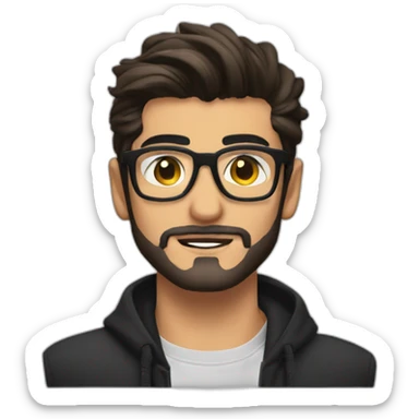 zayn malik with spectacles and beard coding sticker