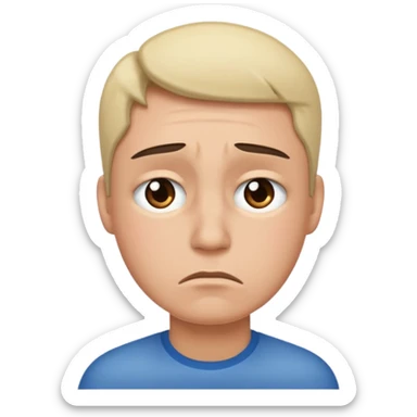 Teary eyed and frown  sticker