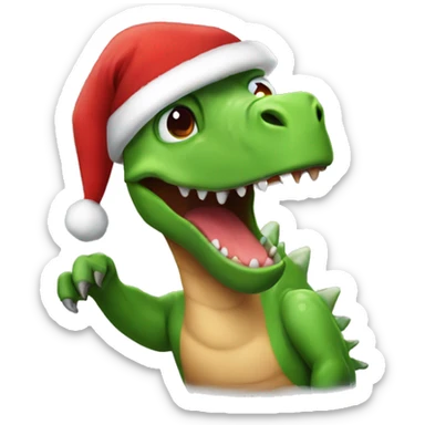 Dinosaur in santa hat  sticker