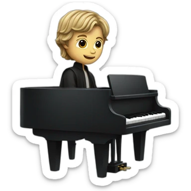 luke skywalker playing piano sticker