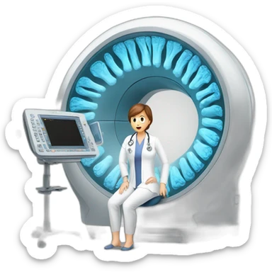 Radiologist-performing-breast-mri sticker