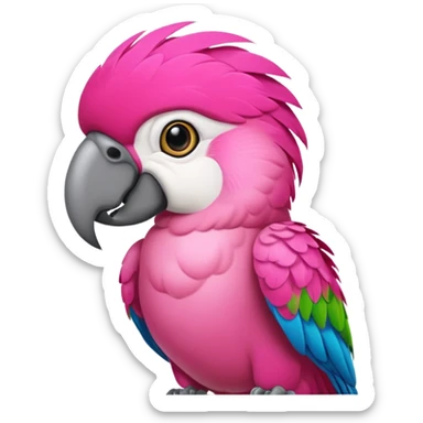 pink parrot sticker