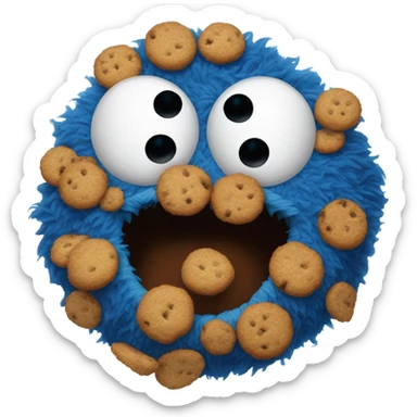 Blue Elmo Cookie Monster sticker