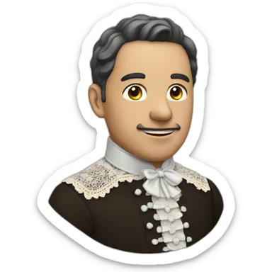 man wearing a lace jabot sticker