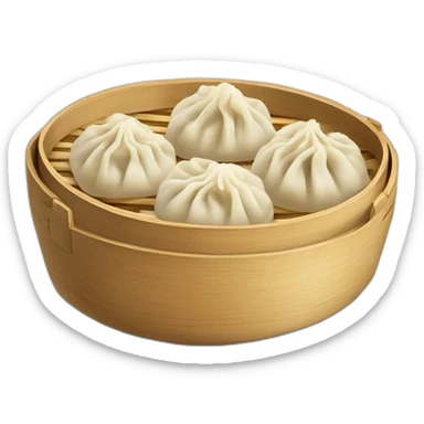 dumplings in a bamboo steamer sticker
