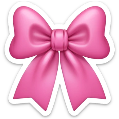 cute pink emoji of a bow sticker