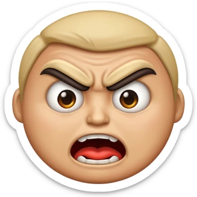 Normal emoji eye angry eyebrows and yummy mouth emoji sticker