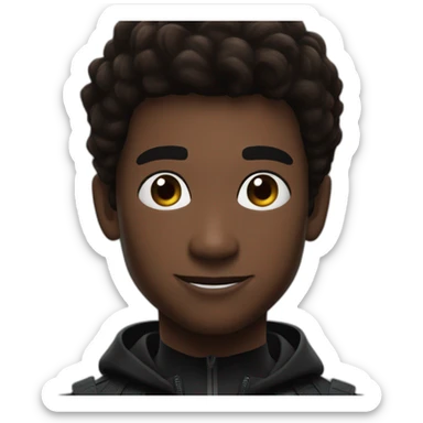 black spider-man miles morales sticker