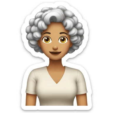 mujer con rulos entera sticker
