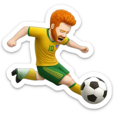 ginger soccer fan falling over and hurting himself sticker