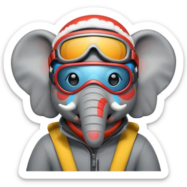 skiing elephans sticker