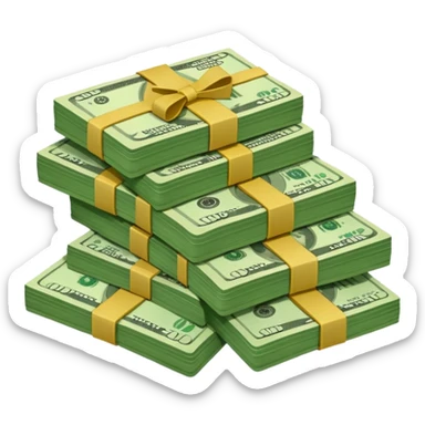 cash pile, make bills rectangular sticker