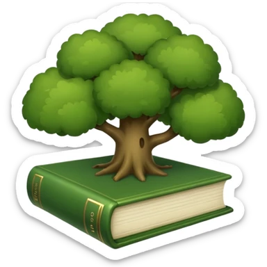 e livros em tons de verde musgo sticker