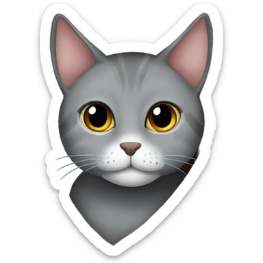 Grey tigered cat cuddled in Brown blanket sticker