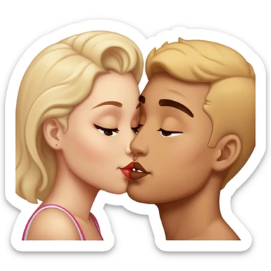 two people kissing  sticker