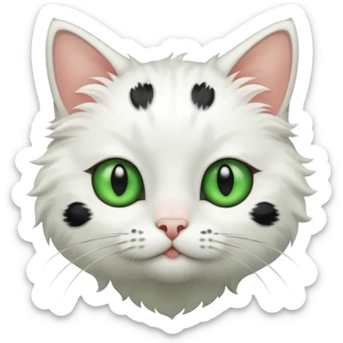 White cat with black spots sticker