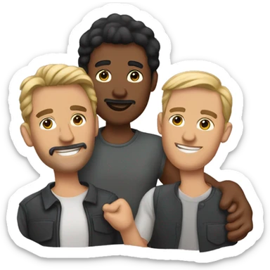 Polyamorous three men couple sticker
