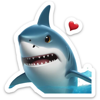 Requin avec de coeur a la place des yeux  sticker