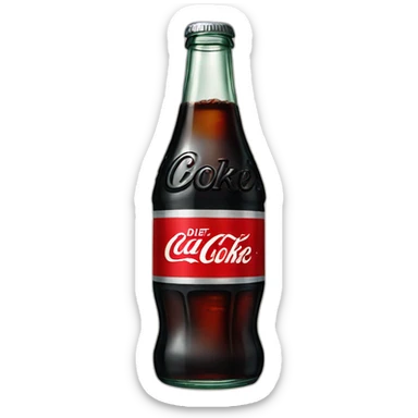 Vintage glass Diet coke sticker