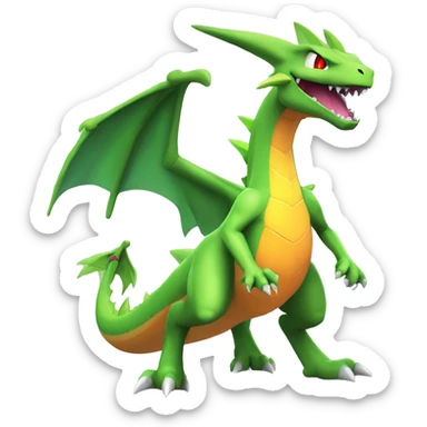 Cool Edgy Fakemon-Pokémon-Flygon-Charizard-Spyro With Full Body Detailed High Quality sticker