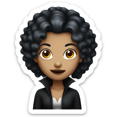 Female vampire with mixed black and pik hair sticker