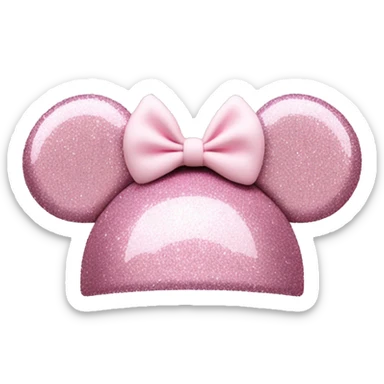 Pastel pink Minnie Mouse ears with glitter  sticker