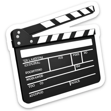 extreme minimalist clapperboard, outline only, no internal details, pure simplicity sticker