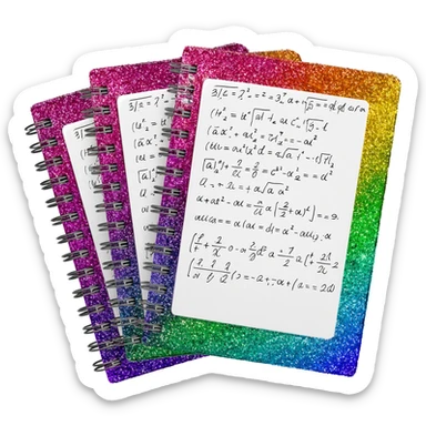 notebooks   glittery sparkle mathematical equation sticker