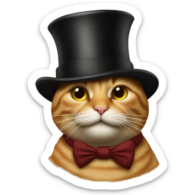 cat in a tophat smoking a cigar sticker